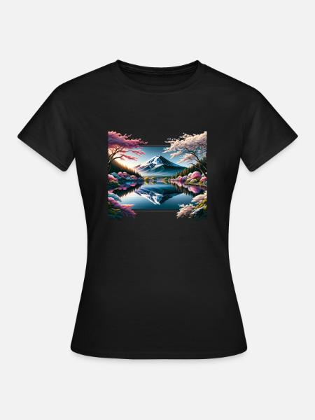 Reflection of Mount Fuji - Women's T-Shirt - black