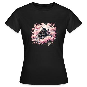 Sakura Sérénité - T-shirt Femme - noir - Devant - AI Model Female 172 dark (172cm)
