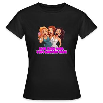 Junggesellinnenabschied - Brautjungfern - Frauen T-Shirt - Schwarz - Vorne - AI Model Female 172 dark (172cm)