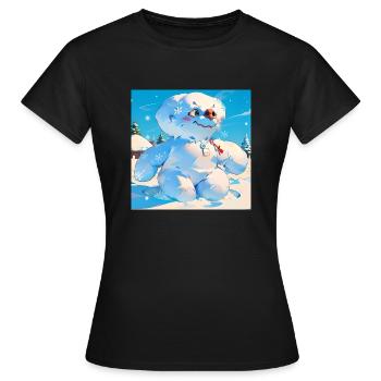 Bonhomme de neige - T-shirt Femme - noir - Devant - AI Model Female 172 dark (172cm)