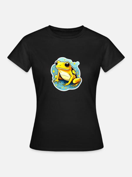 Pfeilgiftfrosch Frosch Zeichnung - Frauen T-Shirt - Schwarz