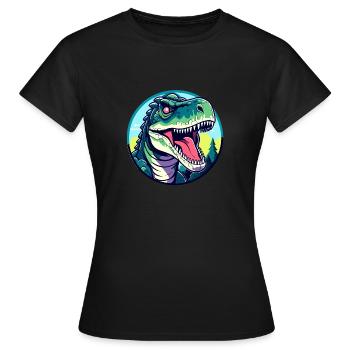 Tyrannosaurus Rex Dinosaure Illustration - T-shirt Femme - noir - Devant - AI Model Female 172 dark (172cm)