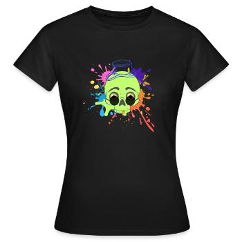 Splash-Schädel - Frauen T-Shirt - Schwarz - Vorne - AI Model Female 172 dark (172cm)