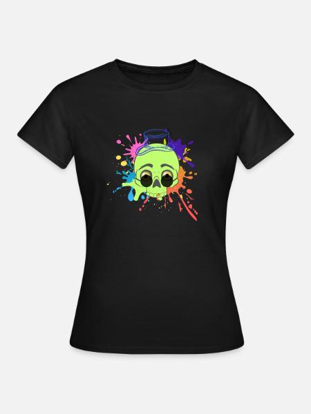 Splash-Schädel - Frauen T-Shirt - Schwarz