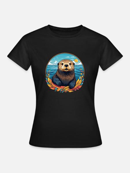 Seeotter - Frauen T-Shirt - Schwarz