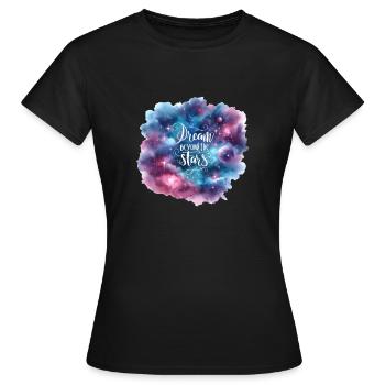 Dream Beyond the Stars - Women's T-Shirt - black - Front - AI Model Female 172 dark (172cm)