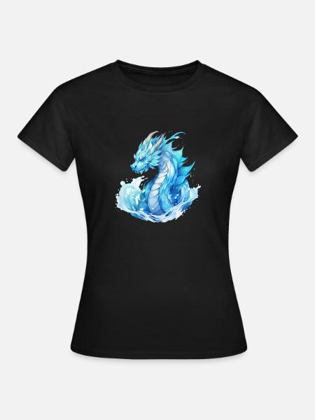 Wasserdrache. Blauer Fantasy-Drache für Enthusiasten. - Frauen T-Shirt - Schwarz