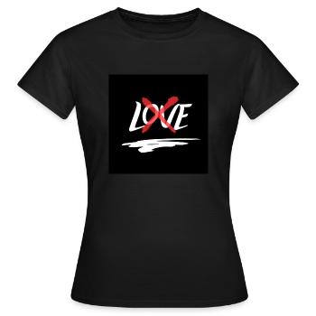 Black Minimalist Graffiti Album Cover 1 - Frauen T-Shirt - Schwarz - Vorne - AI Model Female 172 dark (172cm)