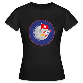 Agence spatiale tunisienne - T-shirt Femme - noir - Devant - AI Model Female 172 dark (172cm)
