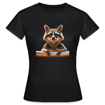 Racoon - Women's T-Shirt - black - Front - AI Model Female 172 dark (172cm)