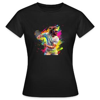 Tennis ist ein beliebter Sport - Frauen T-Shirt - Schwarz - Vorne - AI Model Female 172 dark (172cm)