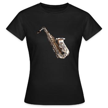 Das Saxophon ist ein beliebtes Instrument - Frauen T-Shirt - Schwarz - Vorne - AI Model Female 172 dark (172cm)