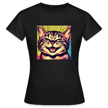 Katzendame - Frauen T-Shirt - Schwarz - Vorne - AI Model Female 172 dark (172cm)