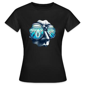Fokus des Schwimm-Champions - Frauen T-Shirt - Schwarz - Vorne - AI Model Female 172 dark (172cm)