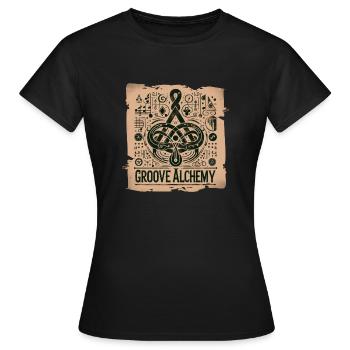 Groove Alchemy - Music-Themed Typography - Women's T-Shirt - black - Front - AI Model Female 172 dark (172cm)