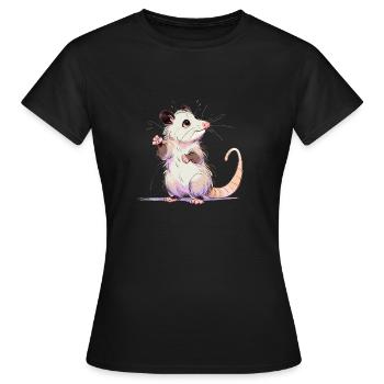 Verspieltes Opossum - Frauen T-Shirt - Schwarz - Vorne - AI Model Female 172 dark (172cm)