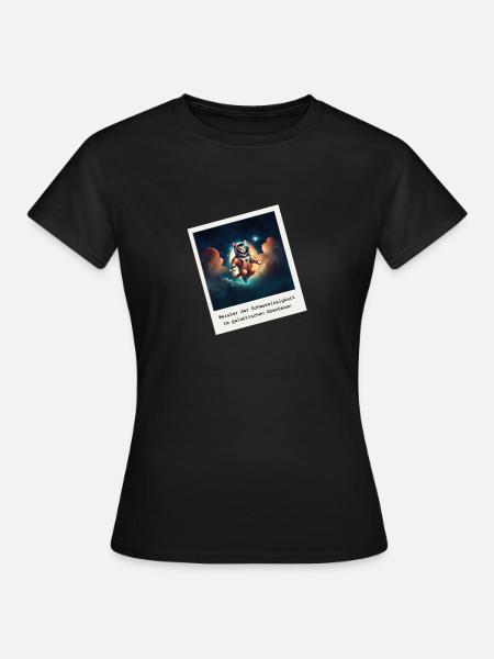 Galaktische Katzenmission - Frauen T-Shirt - Schwarz