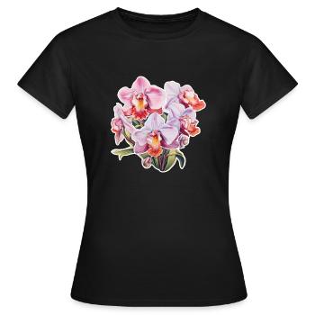 Orchid - Women's T-Shirt - black - Front - AI Model Female 172 dark (172cm)