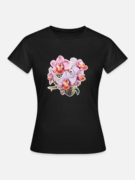 Orchidee - Frauen T-Shirt - Schwarz