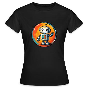 ROBOTER MIT HAAREN - Frauen T-Shirt - Schwarz - Vorne - AI Model Female 172 dark (172cm)