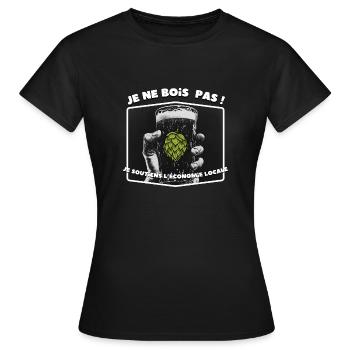 Bière locale - T-shirt Femme - noir - Devant - AI Model Female 172 dark (172cm)