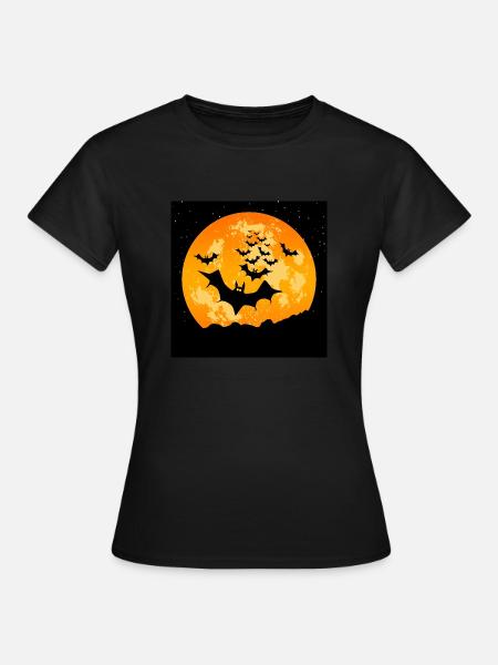 Halloween fliegende Fledermäuse - Frauen T-Shirt - Schwarz