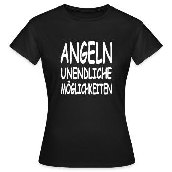 Angling - Women's T-Shirt - black - Front - AI Model Female 172 dark (172cm)