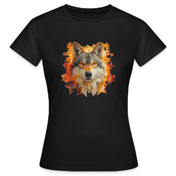 Wolf and Stars - Women's T-Shirt - black - Front - AI Model Female 172 dark (172cm)