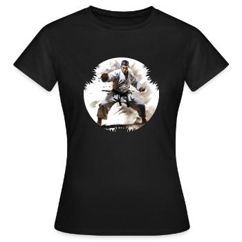Karate kann die Konzentration zu verbessern - Frauen T-Shirt - Schwarz - Vorne - AI Model Female 172 dark (172cm)