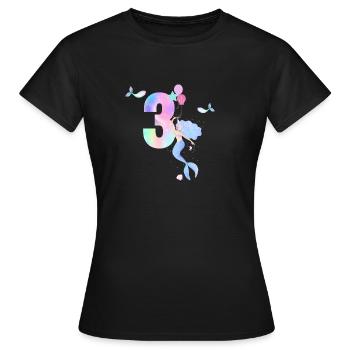 Meerjungfrau zum 3. Jahrestag - Frauen T-Shirt - Schwarz - Vorne - AI Model Female 172 dark (172cm)