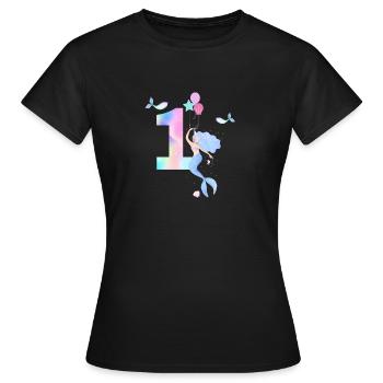 Meerjungfrau zum 1. Jahrestag - Frauen T-Shirt - Schwarz - Vorne - AI Model Female 172 dark (172cm)