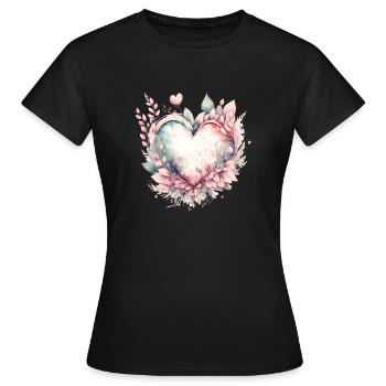 Herz für unendliche Liebe und Zuneigung - Frauen T-Shirt - Schwarz - Vorne - AI Model Female 172 dark (172cm)