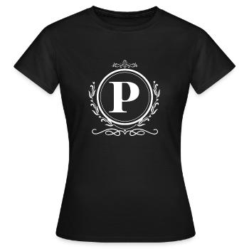 Buchstabe P Dekoration - Frauen T-Shirt - Schwarz - Vorne - AI Model Female 172 dark (172cm)
