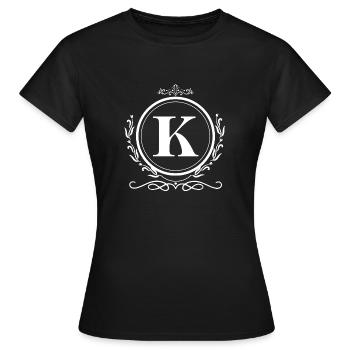 Buchstabe K Dekoration - Frauen T-Shirt - Schwarz - Vorne - AI Model Female 172 dark (172cm)