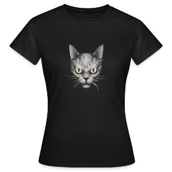 Face Cat - Women's T-Shirt - black - Front - AI Model Female 172 dark (172cm)