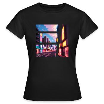 Asien-Stadt - Frauen T-Shirt - Schwarz - Vorne - AI Model Female 172 dark (172cm)