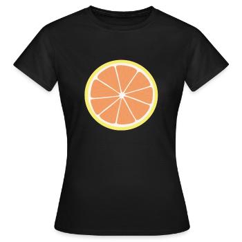 Tranche de pamplemousse - T-shirt Femme - noir - Devant - AI Model Female 172 dark (172cm)