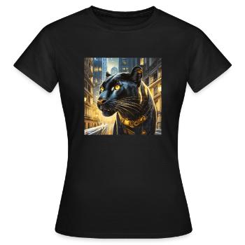 SCHWARZE KATZE - Frauen T-Shirt - Schwarz - Vorne - AI Model Female 172 dark (172cm)