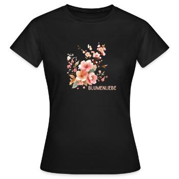 Love of flowers - Women's T-Shirt - black - Front - AI Model Female 172 dark (172cm)
