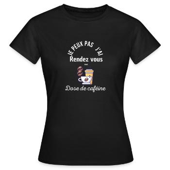 Termin mit meinem Koffein-Fix - Frauen T-Shirt - Schwarz - Vorne - AI Model Female 172 dark (172cm)