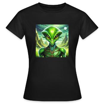 Firefly Lunar Green Alien Character - Women's T-Shirt - black - Front - AI Model Female 172 dark (172cm)