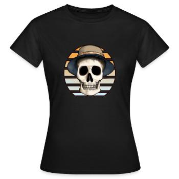 Skull with Hat - Women's T-Shirt - black - Front - AI Model Female 172 dark (172cm)