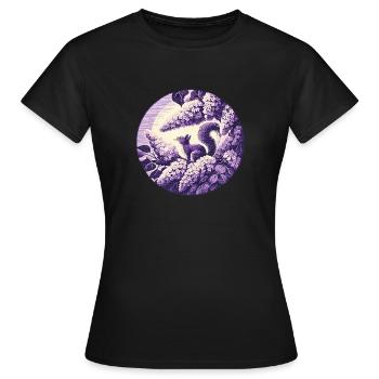Art de l’écureuil lilas - T-shirt Femme - noir - Devant - AI Model Female 172 dark (172cm)