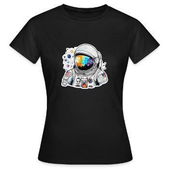 Aquarelle d’astronaute Aquarelle - T-shirt Femme - noir - Devant - AI Model Female 172 dark (172cm)