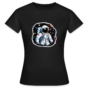 Aquarelle d’astronaute Aquarelle - T-shirt Femme - noir - Devant - AI Model Female 172 dark (172cm)