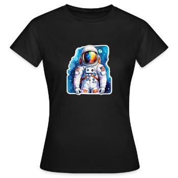 Aquarelle d’astronaute Aquarelle - T-shirt Femme - noir - Devant - AI Model Female 172 dark (172cm)