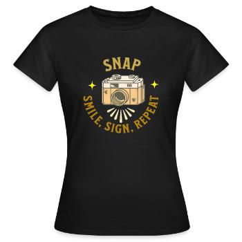 Photographie Mémoire Appareil photo Clic Capture Photographie - T-shirt Femme - noir - Devant - AI Model Female 172 dark (172cm)