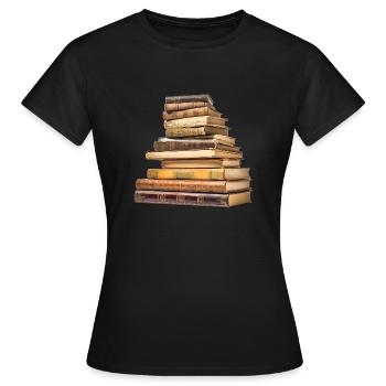 Les livres sont des dépositaires de connaissances - T-shirt Femme - noir - Devant - AI Model Female 172 dark (172cm)