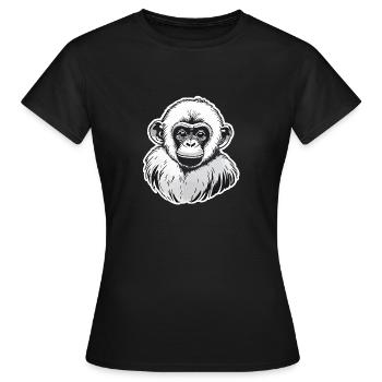 Monkey Watercolors - Women's T-Shirt - black - Front - AI Model Female 172 dark (172cm)