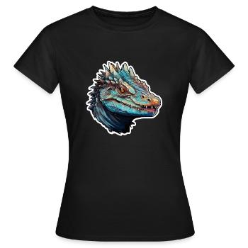 Echse - Frauen T-Shirt - Schwarz - Vorne - AI Model Female 172 dark (172cm)